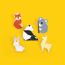 Cute Origami Animal Brooch Fox Panda Koala Badges Lapel Pin Enamel Pin Brooches