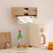 Cling Film Dispenser Wrap Tin Foil Cutter Wooden Storage Organizer (2 Grid)