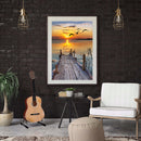 DIY Full Round Drill Rhinestone Diamond Painting Coast Sunset Handwork Home Art