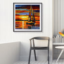 Full Cross Stitch 11CT Sailboat Stamped DIY Cotton Thread Embroidery (2) Newly