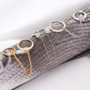 Men Alloy Party Jewelry Chain Rings Multi-layer Punk Rings Open Finger Rings