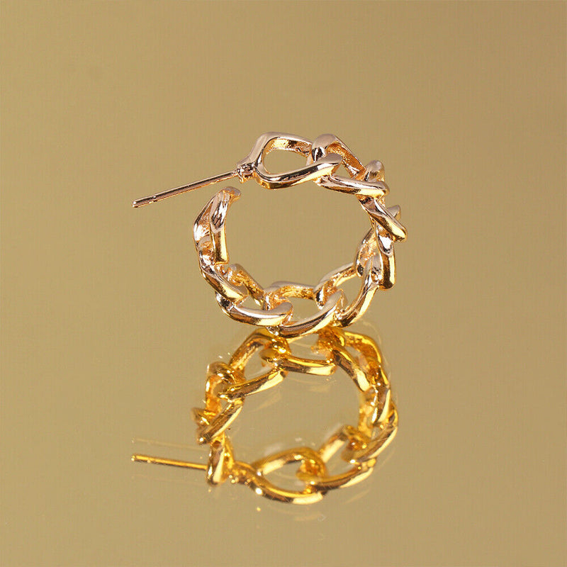 Wedding Jewelry Metal Round Earrings Geometric Hollow Chain Hoop Earrings
