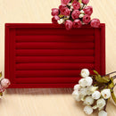 Velvet Earrings Ear Studs Display Stand Holder Organizer Rack (Red)