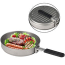 Cookware Titanium Fry Pan Camping Frypan Non-Stick Frying Pan Ultralight Grill