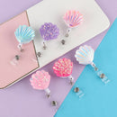 Cards ID Name Card Anti-Lost Clip Retractable Lanyards Shell Shape Badge Holder