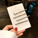 4pcs Elegant Rhinestone Hair Clips Girl Bars Women Simple Hairpins Headwear