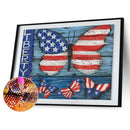 5D DIY Part Special Drill Diamond Painting Kit Butterfly Flag Rhinestone