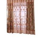 Floral Tulle Voile Window Screening Shading Window Curtain (Coffee)