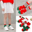 5pair Winter Children Kid Cotton Short Socks Cute Christmas Sock (9-12T)