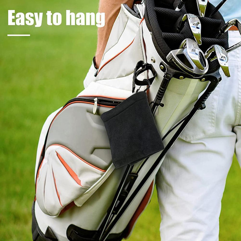 Microfiber Golf Ball Cleaning Towel Golf Club Wiping Cloth Cleaner (Black)