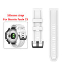 20mm Silicone Watch Band for Garmin Fenix 7S Sports Bracelet Strap (White) Newly