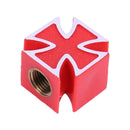 4pcs Universal Cross Style Car Bike Tire Wheel Valve Caps Covers (Red) Newly