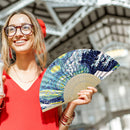 Handmade Oil Painting Waves Folding Fan By Numbers DIY Painted Craft Kit