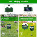 Outdoor Solar Ultrasonic Animal Repeller Dog Sound Alarm Repellent (Green) Newly