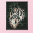 Full Cross Stitch 11CT Wolves Counted DIY Animal Wall Art Crafts Home Decoration