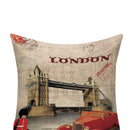 Non-fading London Printed Pillowcases Square Cleanable Sofa Car Cushion Covers