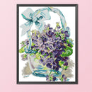 Partial Embroidery Violet Counted Cross Stitch 14CT 2 Strand Cotton Kit