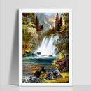 Waterfall Full Drill Round Diamond Painting DIY Needlework Cross Stitch Set