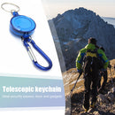 Metal Retractable Keychain Anti-Lost Anti-Theft EDC Keyring Buckle (Blue) Newly