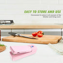 Portable Heat Sealer Rechargeable Food Snack Storage Bag Sealing (Pink)