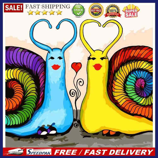 Love Snail Oil Paint By Numbers Canvas Drawing DIY Cartoon Home Decoration Gi