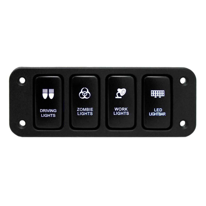 12V 4 Button Blue LED On/Rocker Switch Panel with 150mm Cable for Toyata