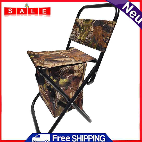 heummyo outdoor folding chair fishing chair seat stool with backrest storage bag