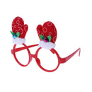 Funny Christmas Present Red Gloves Glasses Christmas Party Makeup Props