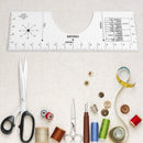 Ruler with Size Chart Craft Alignment Tool Guiding T-Shirt Cutting Sewing Ruler