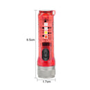 Mini Keychain Torch w/ Buckle USB Rechargeable Emergency Flashlight (Red) Newly