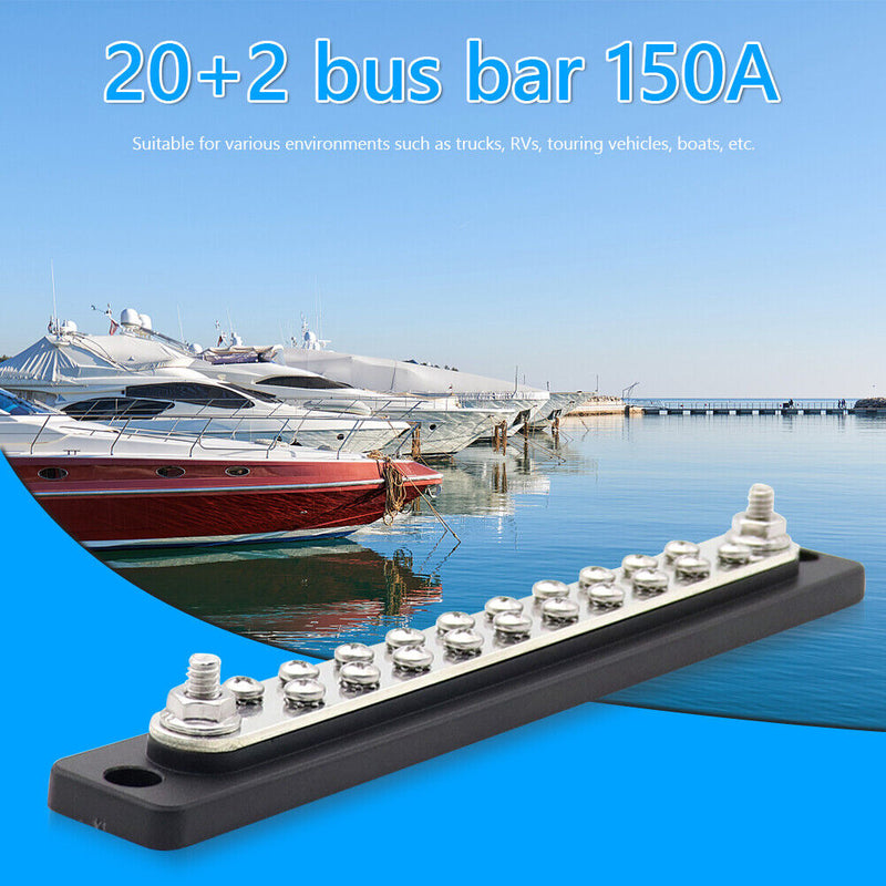 Bus Bar 48V 150 Amp Busbar with Clear Cover for Truck Boat RV (AOA1140-A) Newly