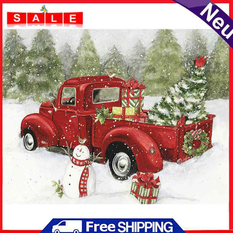 DIY 5D Christmas Car Diamond Painting Round Drill Rhinestone Picture Craft Decor