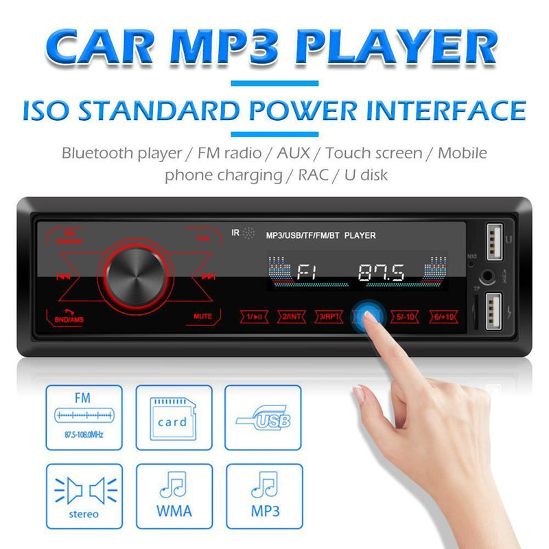 M10 Single 1 DIN Car Stereo MP3 Player In Dash Bluetooth AUX-in Radio Head Unit