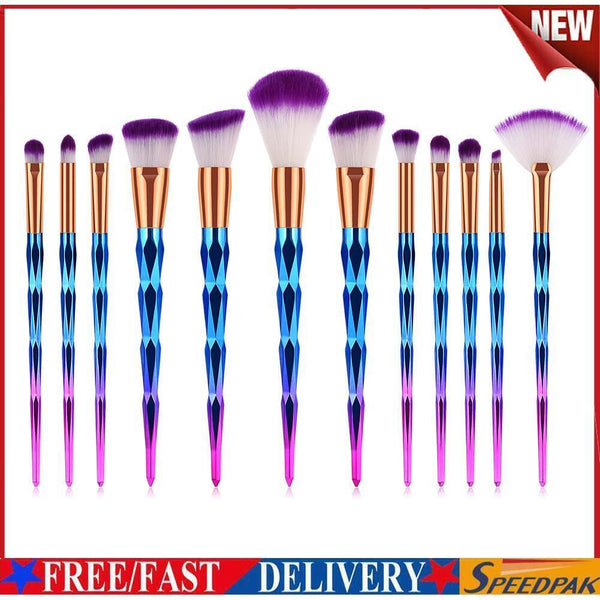 12pcs Loose Powder Foundation Blending Blush Eye Shadow Makeup Brushes Set #F