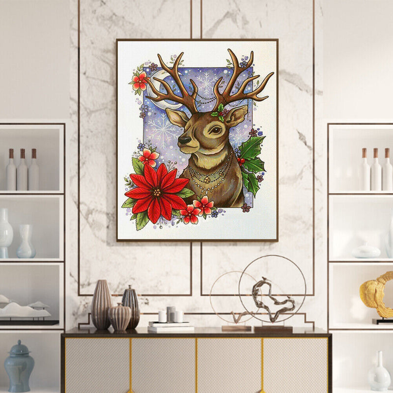 Deer Partial Oil Paint By Numbers Kit DIY Frameless Drawing Picture for Adu