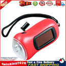 Hand Crank Solar Dynamo Torch Lamp Outdoor Emergency LED Flashlight (red) Newly