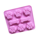 Cookies Silicone Molds Ice Candy Trays Dog Treat Mold Dog Paw & Bone Shaped