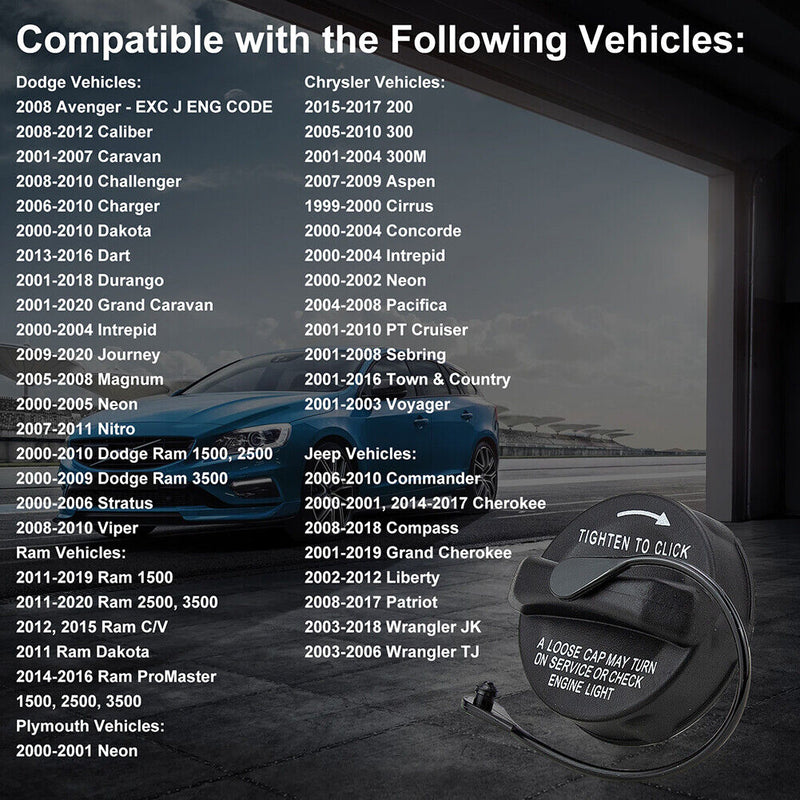 Car Oil Fuel Box Caps Inner Cover Auto Accessories for Dodge Jeep Chrysler 99-19