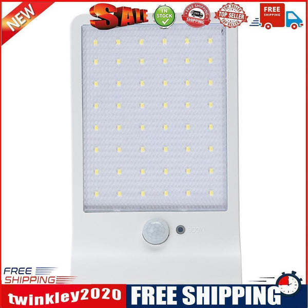 Solar LED Wall Lamp IP65 Human Induction Sensor White Light Outdoor (White)