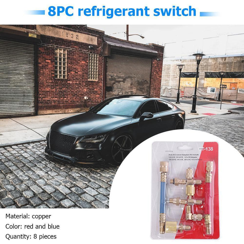 Car A/C Air Conditioning Refrigeration Connector Adapter Hoses R134A R12 Newly