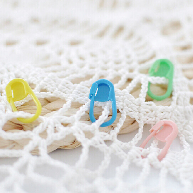 100pcs Locking Stitch Marker Lock Pins Plastic Ring Markers for Knitting Newly