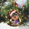 Christmas Wood Dog Wreath Pendant Home Wall Xmas Tree Festival Decor (A) Newly