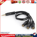 3.5mm 4-Pole Plug to 3 Way Stereo Audio Headphone Splitter Adapter Cable Newly