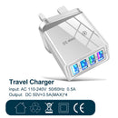 4USB Charger Universal Wall Mobile Phone Quick Fast Charging Adapter LED Display