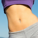 Flower Tassel Belly Button Ring Zircon Sexy Body Navel Piercing Pendant Jewelry