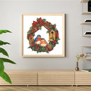 5D DIY Christmas Wreath Full Round Rhinestone Diamond Painting Mosaic Kit Cra