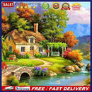 5D DIY Full Round Drill Relaxing Village Diamond Painting Cross Stitch Mosa
