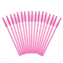 100Pcs Disposable Eyelash Brush Mascara Wands Applicator Spoolers (Pink)