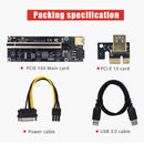PCI Express Riser Card 1X to 16X PCI-E Extender USB 3.0 Cable 6Pin Power  Newly