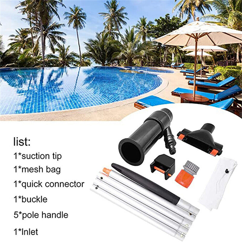 Swimming Pool Vacuum Head with Net Bag Pole Spas Ponds Fountains Brush Cleane